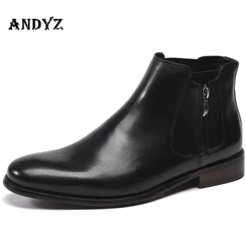 Luksuzne dizajnerske muške čizme, visokokvalitetna kožna obuća, muška tuxedos na munje, smeđe i crne svakodnevne cipele, cipele za muškarce AD008
