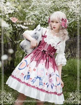Palača princess sweet lolita haljina retro ovratnik falbala visokim strukom victorian haljina djevojka kawaii gothic lolita op/jsk cos