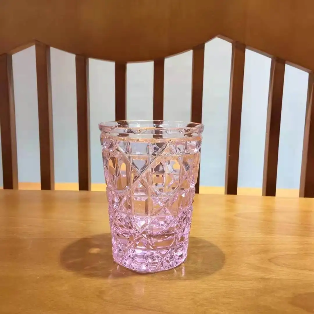 Vaso de cristal rosa de alta calidad, vaso colorido Slika  0