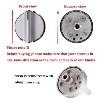 W10594481 5Pcs Stainless Steel Cooker Stove Control Knob for Whirlpool Stove/Range-Zamjenjuje WPW10594481, W10594481