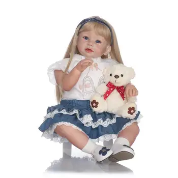 70 cm Realno plavokosa Lutka Реборн Silikonska Realistična Lutka Girl model Igračke Za Bebe Poklon za Rođendan i pravi dječja odjeća