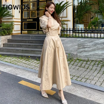 TIOWIOS 2022 Nova Ljetna haljina od dva dijela Koreanska verzija Temperamenta Slobodan Top Moda Struk Velike Suknja Kostim Žene