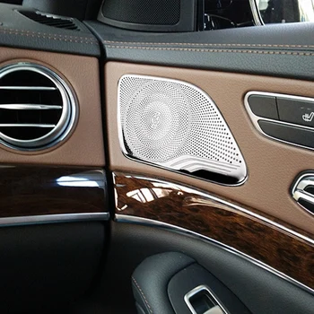 Za Mercedes-Benz S-Class W222-2018 Nehrđajućeg Čelika Vrata Automobila Interni Zvučnik Audio Rog Poklopac Završiti Pribor