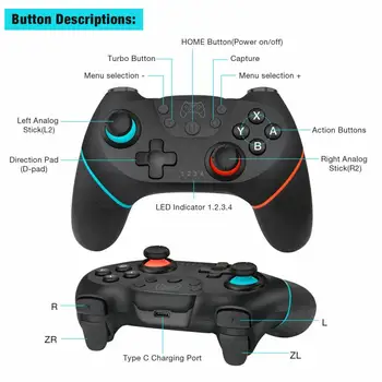 Bežična-Bluetooth Gamepad Igra navigacijsku tipku Kontroler sa 6-Osni ručka za Switch Pro NS-Switch-Pro Kontroler Za konzole Switch