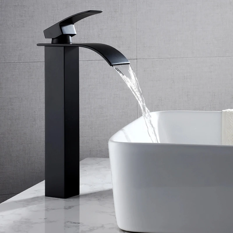Luksuzni Falls Čvrsti mesing kupaonica sudoper slavina je jedan otvor jednom ručkom svi bakar hladno tople vode bazena mikser dizalica Slika  3