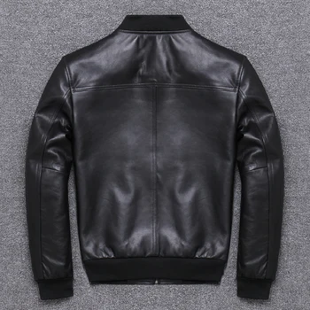 Kožna jakna Tcyeek Prava Muška Odjeća 2021 Ulične Mode Muška Kožuh Kratki Kaput Slim Fit 5xl Kaput Od prave kože U352