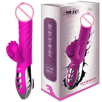 Leten 10 Speed Bump Vibrator Seks-Igračke za Žene USB Punjenje Valjanje Jezik za Lizanje Vibrator Klitoris Stimulans Вибра ...