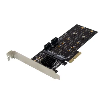 PCIE X4 na dual M. 2 KLJUČ B NGFF SATA 3.0 Port RAID Pretvaranje NVMe SSD Riser Kartica za proširenje Čip 88SE9230 PCI-E do 2 M2 SATA Port