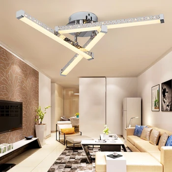 Nordic LED Linijski Stropna Svjetiljka Silver Moderan Zatamnjen Metalni Geometrijski Luster za Spavaće sobe, Blagovaonica Kuhinja Kupaonica