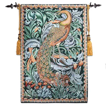 Besplatna dostava kvalitetan Aubusson jacauard 58*88 cm William Morris paun zidna tapiserija жаккардовый tapiserija