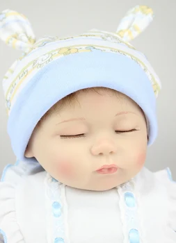 18 in (a) (45 cm) silikonske lutke reborn baby novorođenog dječaka zatvorene oči usađen moher soft touch dječje igračke poklon