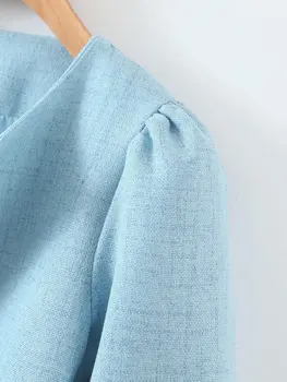 Jednostavan Plava sportska jakna Dugih Rukava i Insignia, Poslovno Odijelo za Žene, 2021, Jesen Temperamentna Individualni Odijelo, Ženski Bleizer De Mujer