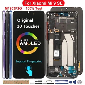 Amoled Zaslon Za Xiaomi Mi 9 SE Zamjena LCD zaslona S otisak prsta 10 zaslon Osjetljiv na dodir Zaslon Za Xiaomi Mi 9 SE Mi 9SE M1903F2G