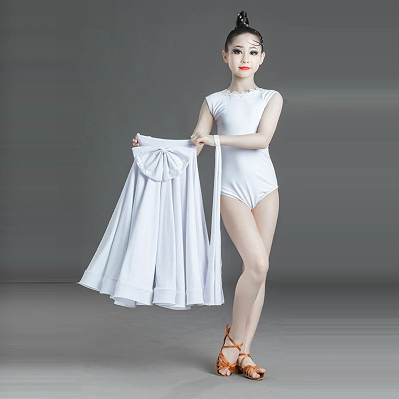 Bijela Rezultat Dance Odijevanje Djevojke Valcer Praksa Odjeća Nacionalni Standard Dance Odjeća Tango Performanse Scenski Kostim VDB4575 Slika  4