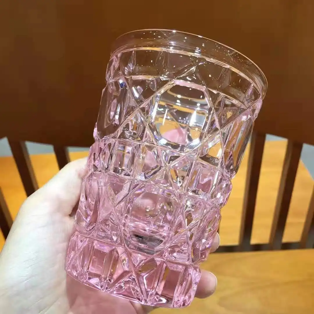 Vaso de cristal rosa de alta calidad, vaso colorido Slika  2