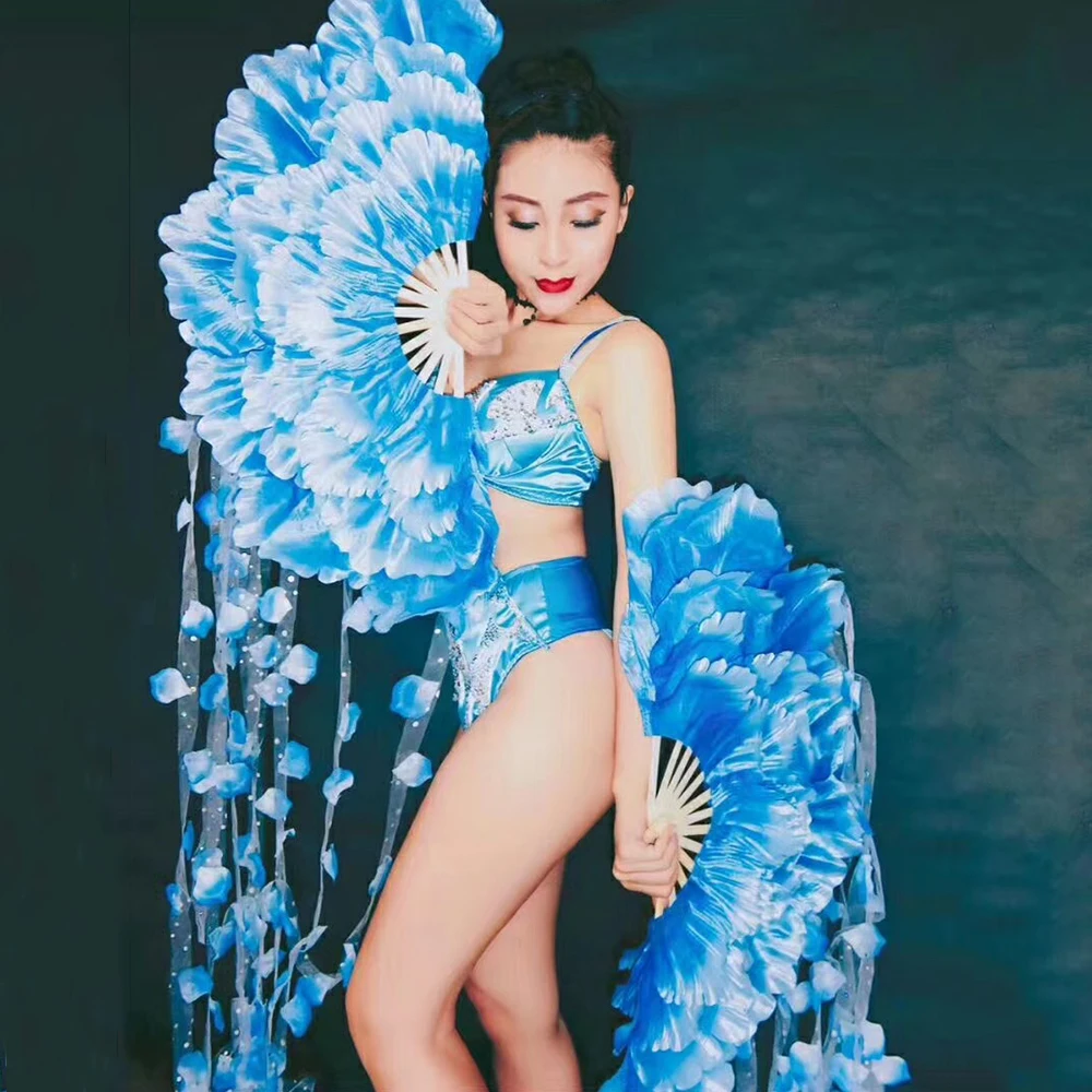Identitet Performanse Odijelo Dame Rhinestones Bikini Postavlja Uzorak Za Ispis Primjena Traka Ventilator Noćni Klub Plesni Show Odijevanje Slika  4
