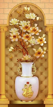 3D Zavjese za Zamračenje u Hladovini Prozor Zavjese Zid od Opeke Bijelo cvijeće Kućni Ukras Spavaće sobe Po Mjeri Bilo koje Veličine Klasični Kućni Dekor