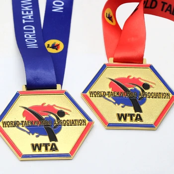 Medalja taekwondo, Sportski medalja zlatna medalja sa trakama ,jeftini prilagođene medalje ,prilagođene sportske medalje s vrpcama