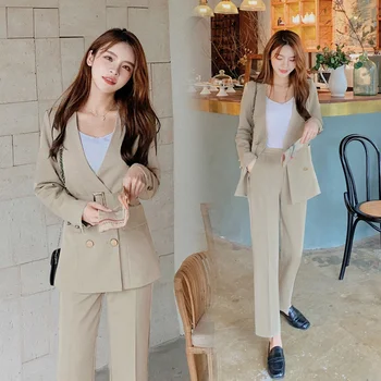 Koreanska verzija jeseni novi temperament božica ventilator moda temperament poslovna odjeća bez ovratnika dizajn šik odijelo odijelo