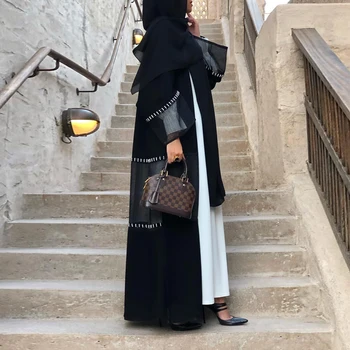 Ramazan Eid Mubarak Crna Arapski Abaja Kimono Kardigan Muslimanski Hidžab Haljina Islamska Odjeća Za Žene Dubai Kaftan Ogrtač Никаб