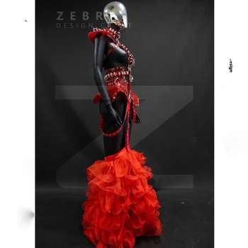 Crvena Gogo Dance odjeća Suvremena Moda scenic Pjevač Bar Jazz Emisije Noćni Klub gogo odijelo