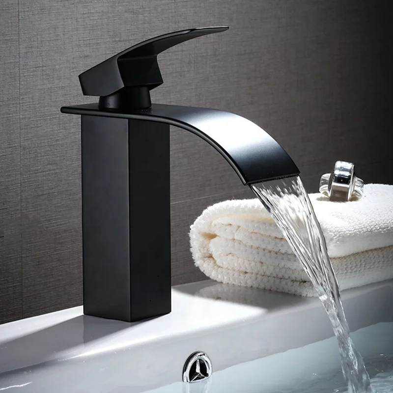 Luksuzni Falls Čvrsti mesing kupaonica sudoper slavina je jedan otvor jednom ručkom svi bakar hladno tople vode bazena mikser dizalica Slika  5