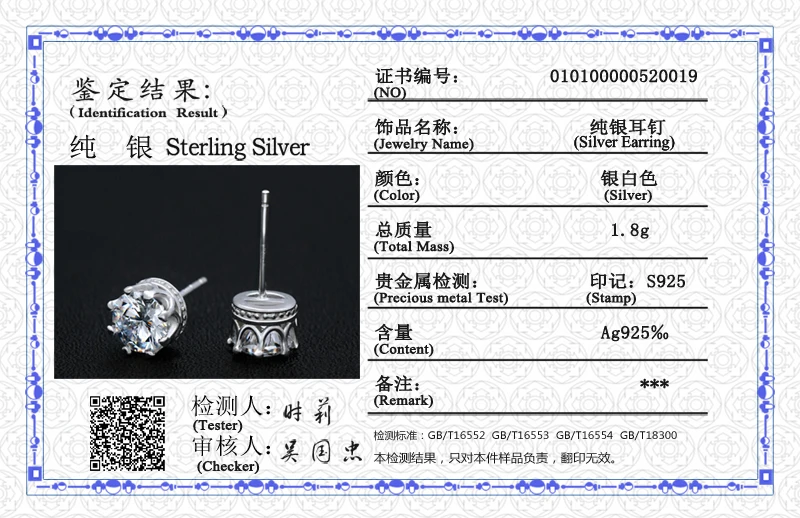 S Certifikatom S925 Srebra Cijele Bling CZ Cirkon je Kamen Naušnice Roze Modni Nakit Korejski Naušnice za Žene E019 Slika  0