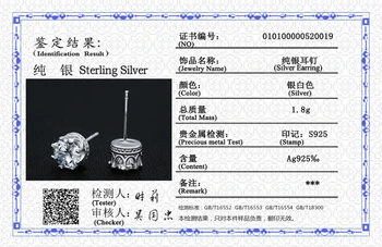 S Certifikatom S925 Srebra Cijele Bling CZ Cirkon je Kamen Naušnice Roze Modni Nakit Korejski Naušnice za Žene E019