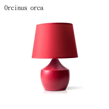 Nordijsko lakonski moderna crvena keramičke lampe za dnevni boravak noćni lampe Američka kreativni modni lampe besplatna dostava