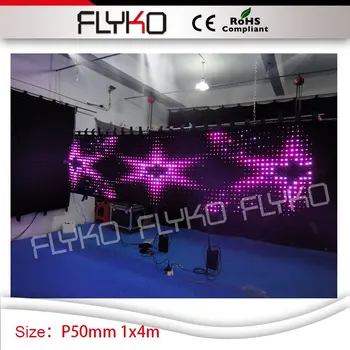 4ft x 14ft noćni klub,bar ,DJ stage effect event decoration led background video curtain P50mm